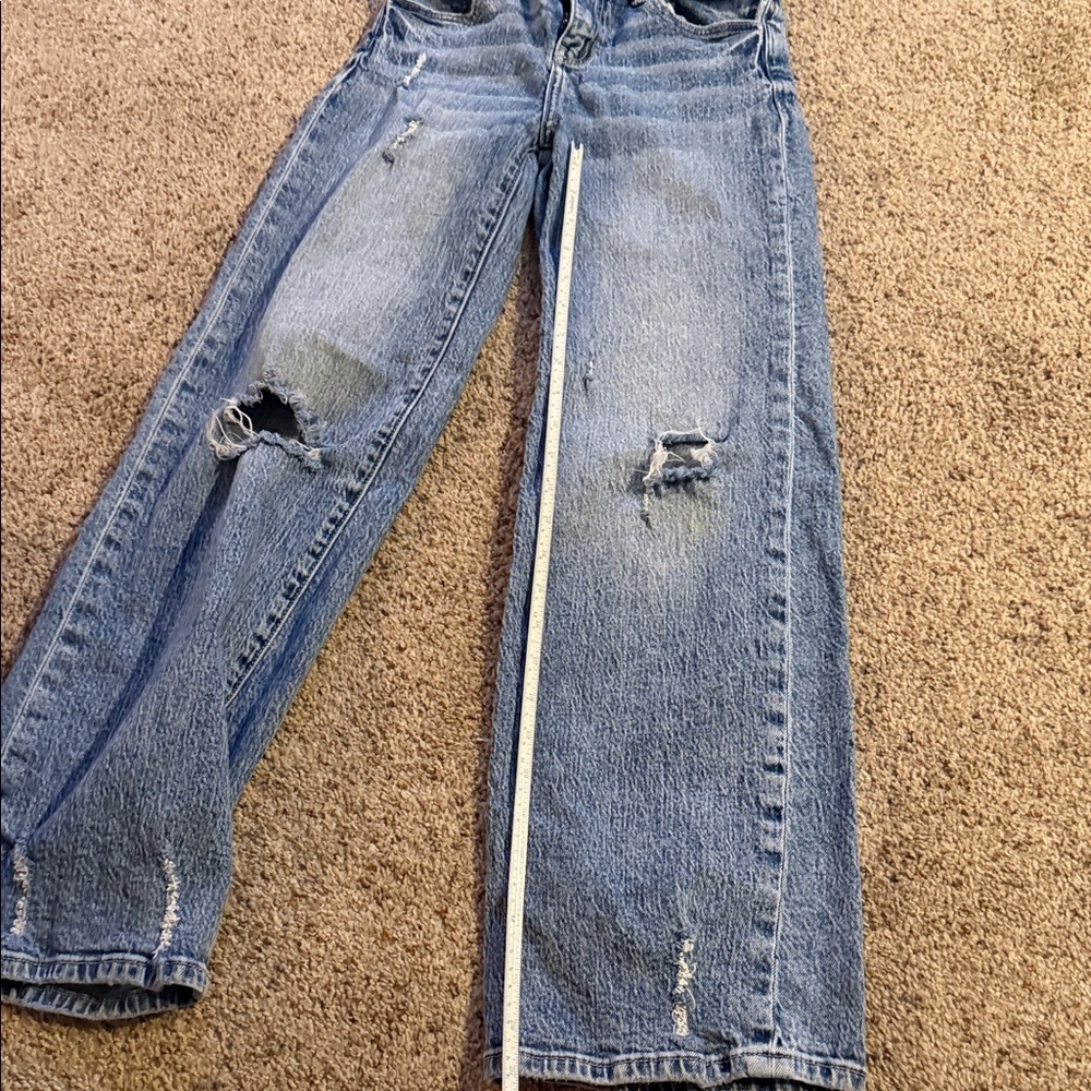 BKE Light Blue Distressed Flare Jeans - Picture 6 of 7
